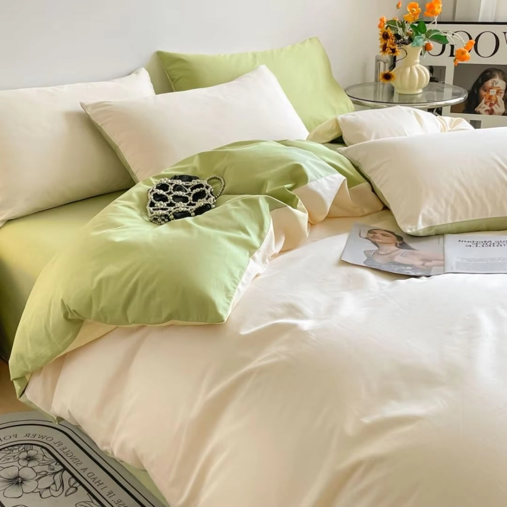 AuroraLinen: Luxurious Duvet Cover Set - Cotton, Soft & Breathable in Solid Design for Bedrooms