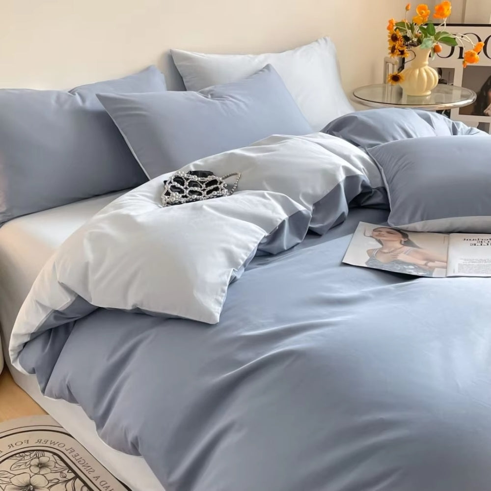 AuroraLinen: Luxurious Duvet Cover Set - Cotton, Soft & Breathable in Solid Design for Bedrooms