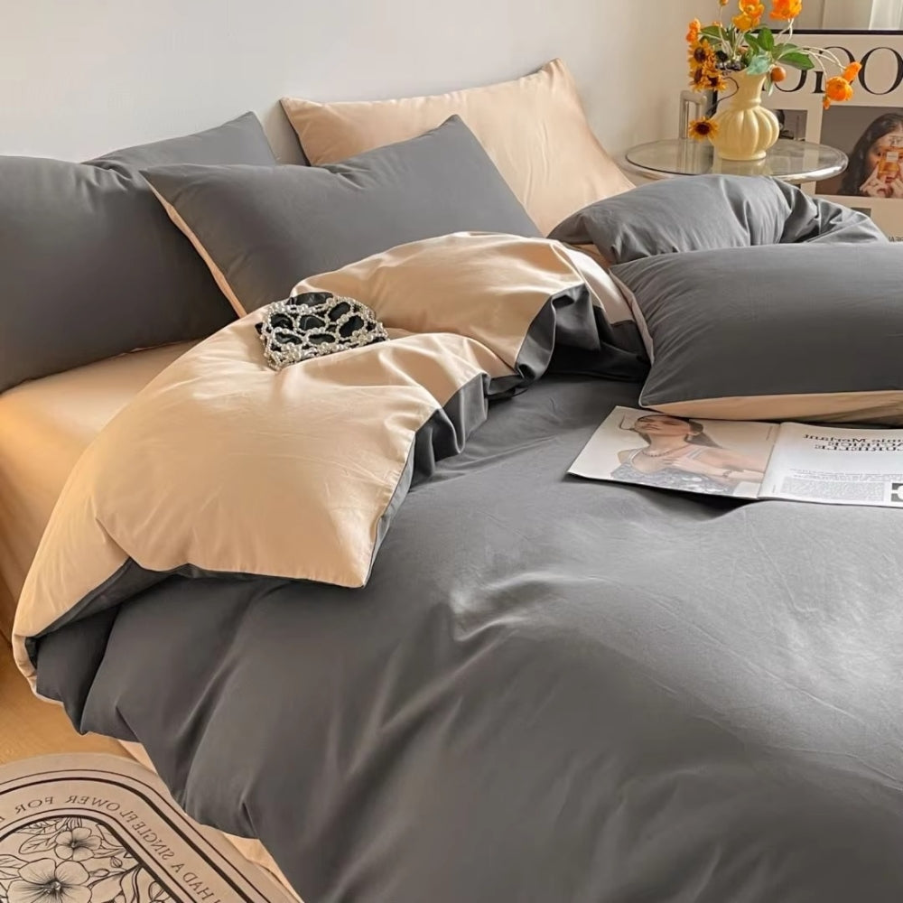 AuroraLinen: Luxurious Duvet Cover Set - Cotton, Soft & Breathable in Solid Design for Bedrooms