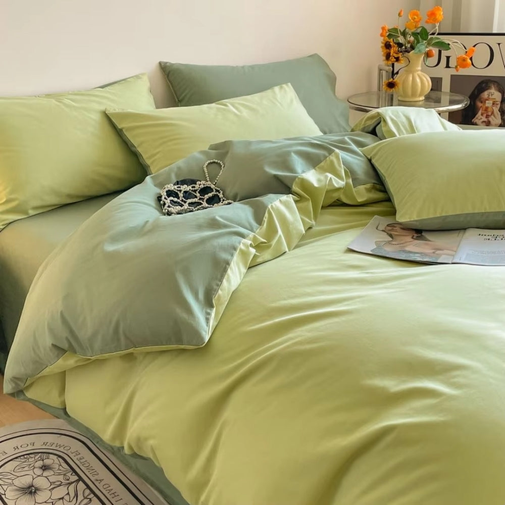 AuroraLinen: Luxurious Duvet Cover Set - Cotton, Soft & Breathable in Solid Design for Bedrooms