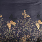 AuroraNacht: Romantic Duvet Cover Set – Breathable, Soft & Durable with Golden Butterflies and Floral Pattern