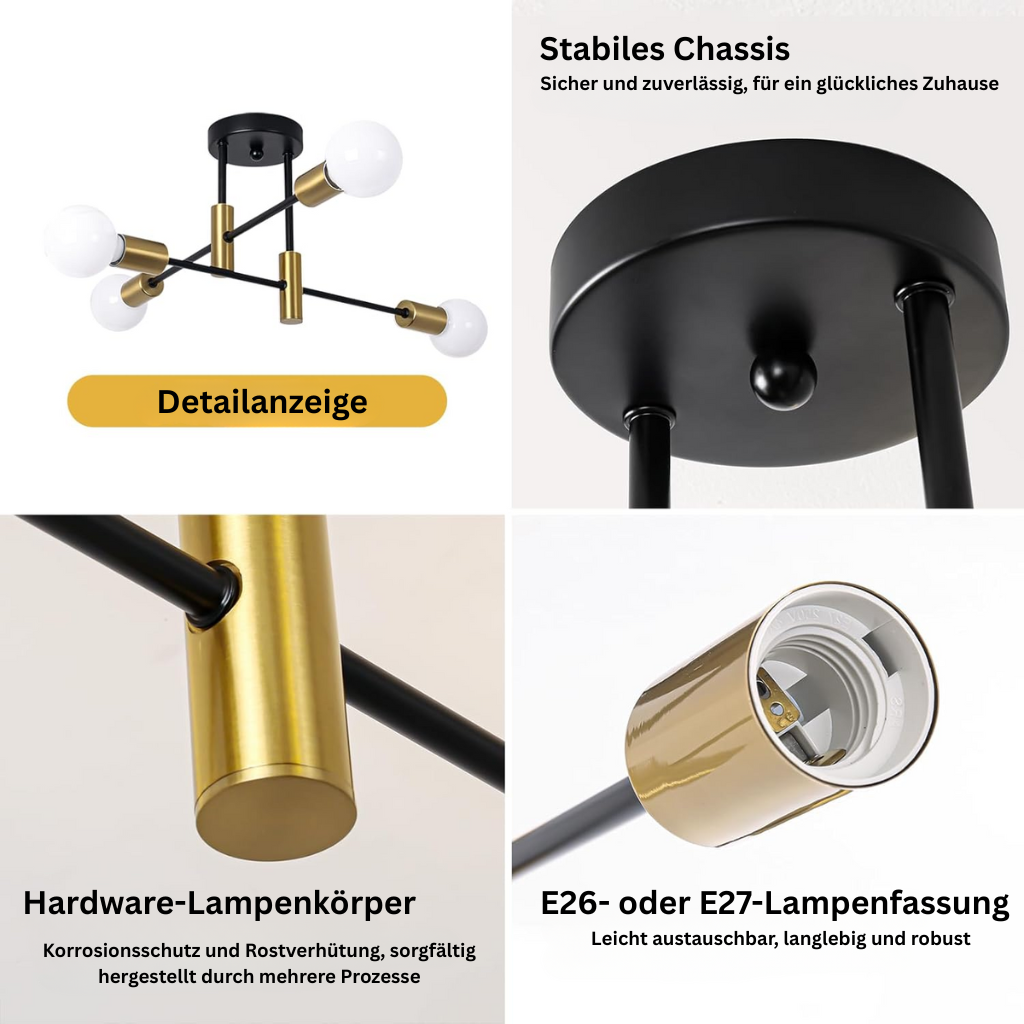 AuroraNord: Scandinavian Ceiling Light LED Black – Elegant & Bright for Dining Rooms & Living Rooms