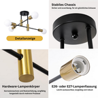 AuroraNord: Scandinavian Ceiling Light LED Black – Elegant & Bright for Dining Rooms & Living Rooms