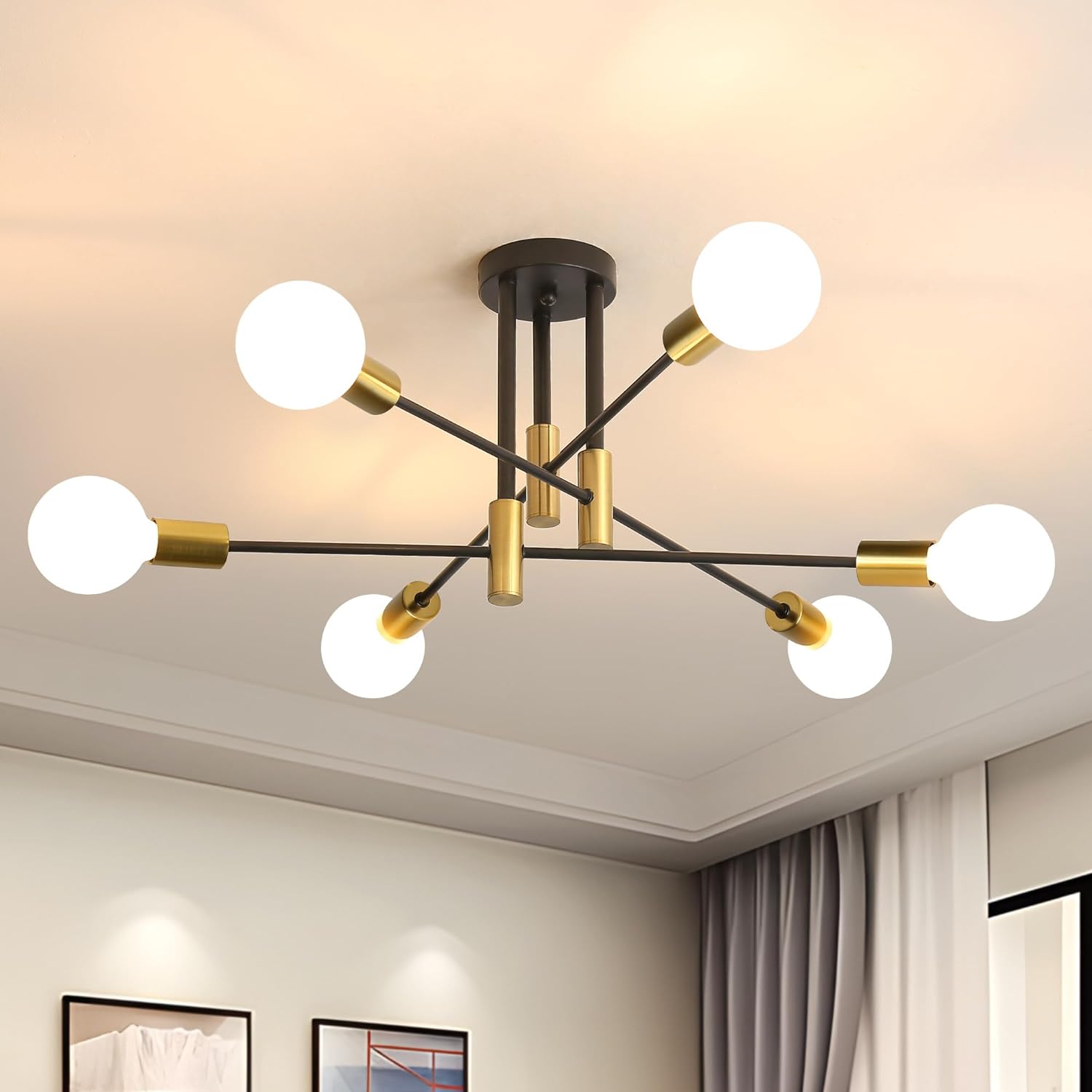 AuroraNord: Scandinavian Ceiling Light LED Black – Elegant & Bright for Dining Rooms & Living Rooms
