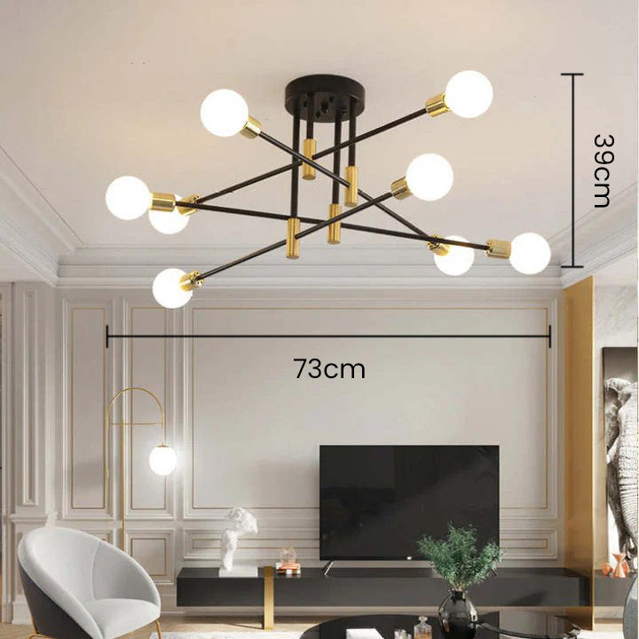 AuroraNord: Scandinavian Ceiling Light LED Black – Elegant & Bright for Dining Rooms & Living Rooms
