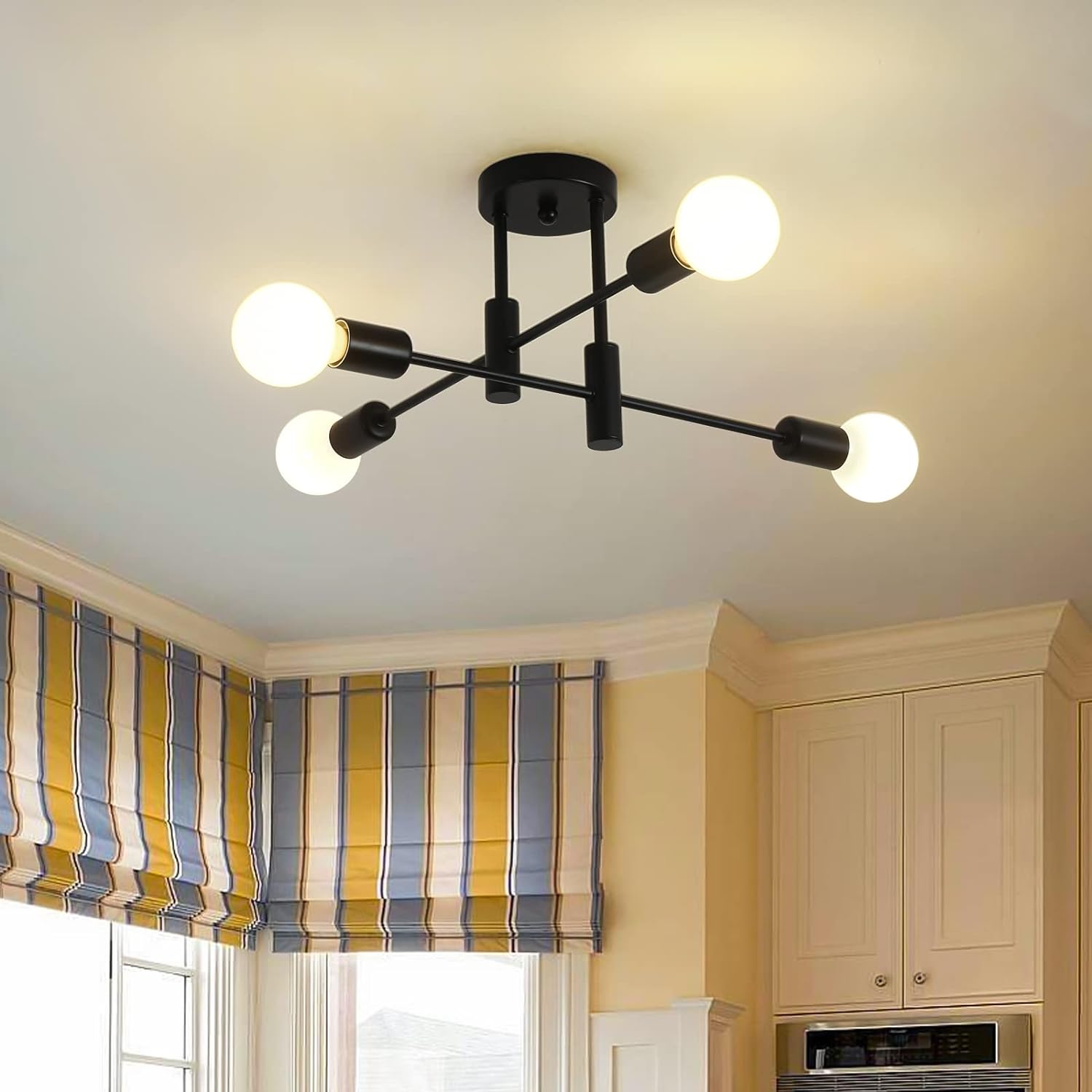 AuroraNord: Scandinavian Ceiling Light LED Black – Elegant & Bright for Dining Rooms & Living Rooms