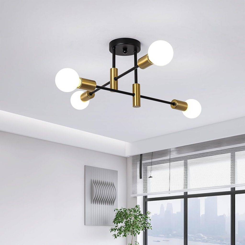 AuroraNord: Scandinavian Ceiling Light LED Black – Elegant & Bright for Dining Rooms & Living Rooms