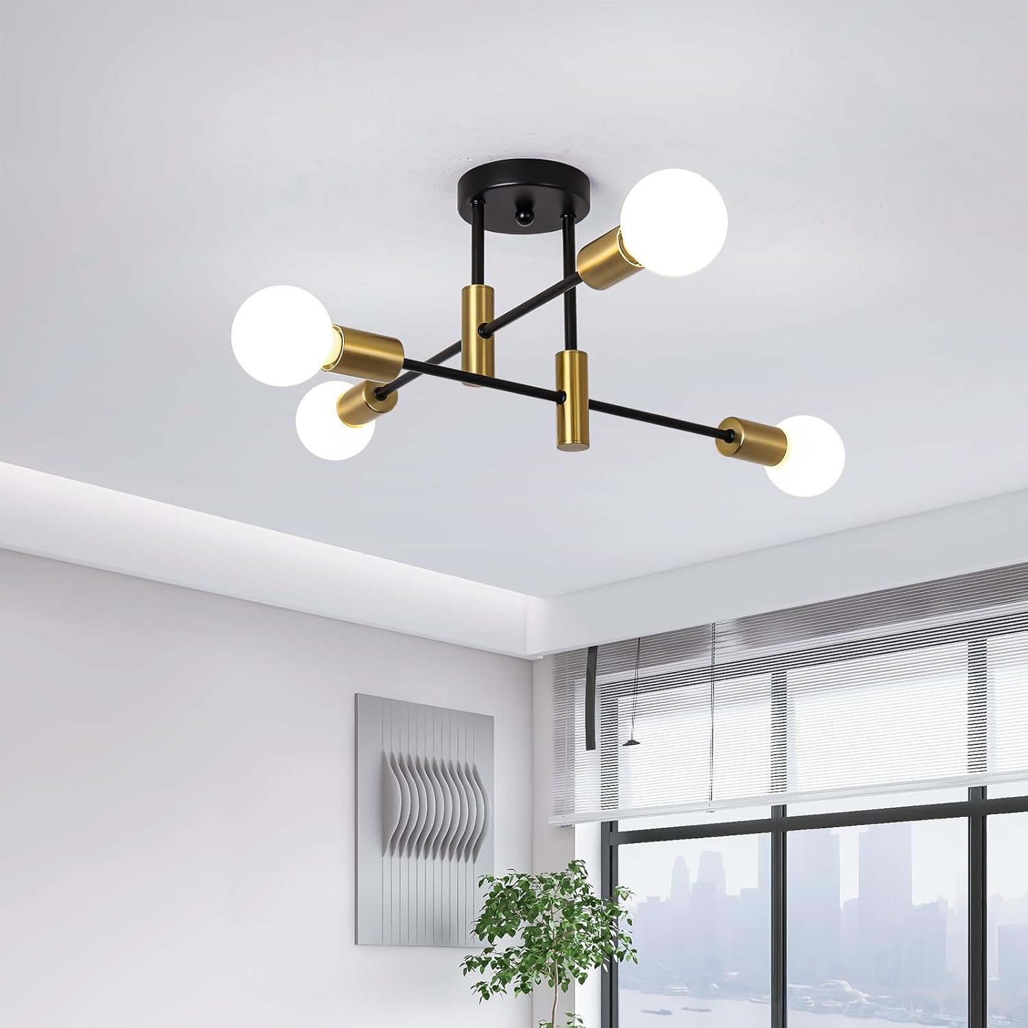 AuroraNord: Scandinavian Ceiling Light LED Black – Elegant & Bright for Dining Rooms & Living Rooms