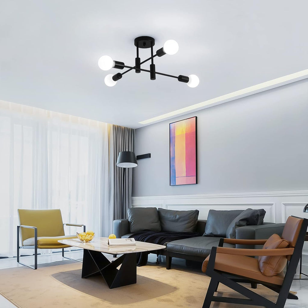 AuroraNord: Scandinavian Ceiling Light LED Black – Elegant & Bright for Dining Rooms & Living Rooms