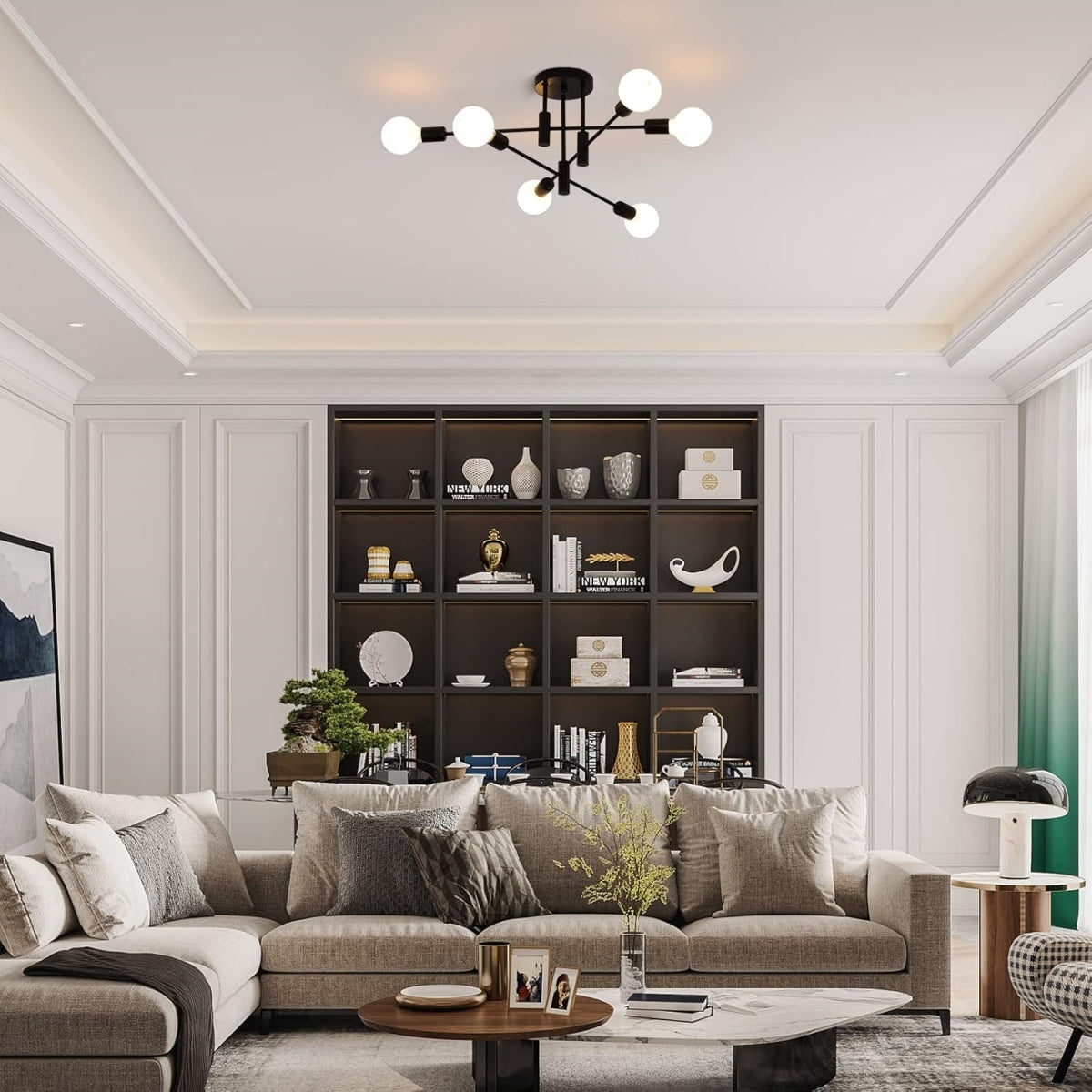 AuroraNord: Scandinavian Ceiling Light LED Black – Elegant & Bright for Dining Rooms & Living Rooms