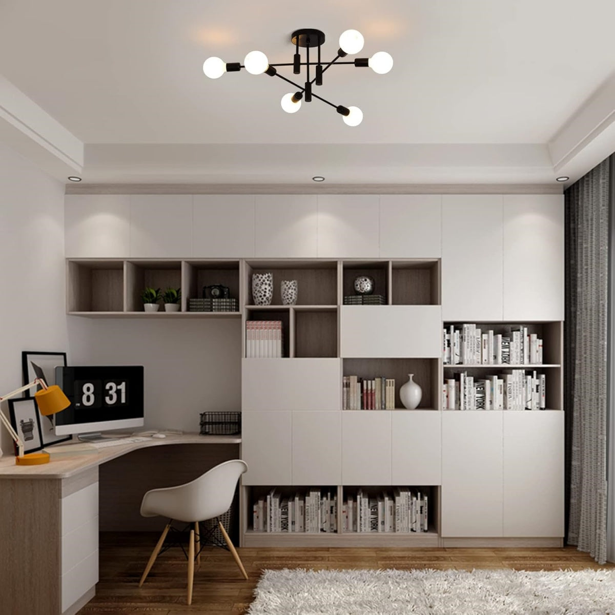 AuroraNord: Scandinavian Ceiling Light LED Black – Elegant & Bright for Dining Rooms & Living Rooms