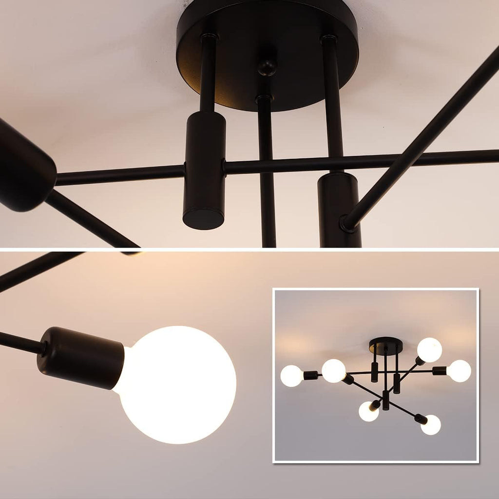 AuroraNord: Scandinavian Ceiling Light LED Black – Elegant & Bright for Dining Rooms & Living Rooms