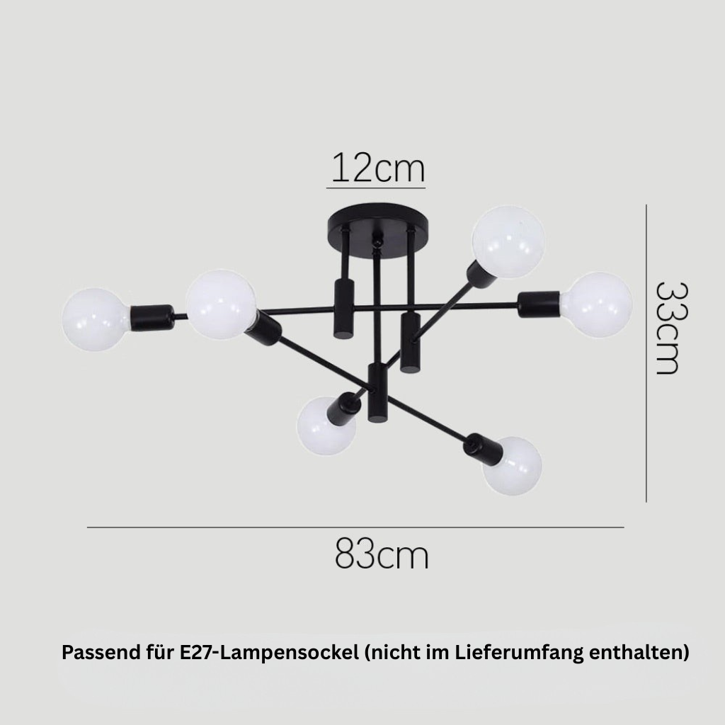 AuroraNord: Scandinavian Ceiling Light LED Black – Elegant & Bright for Dining Rooms & Living Rooms