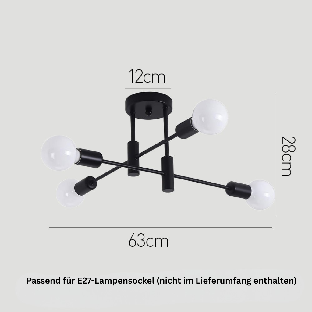 AuroraNord: Scandinavian Ceiling Light LED Black – Elegant & Bright for Dining Rooms & Living Rooms