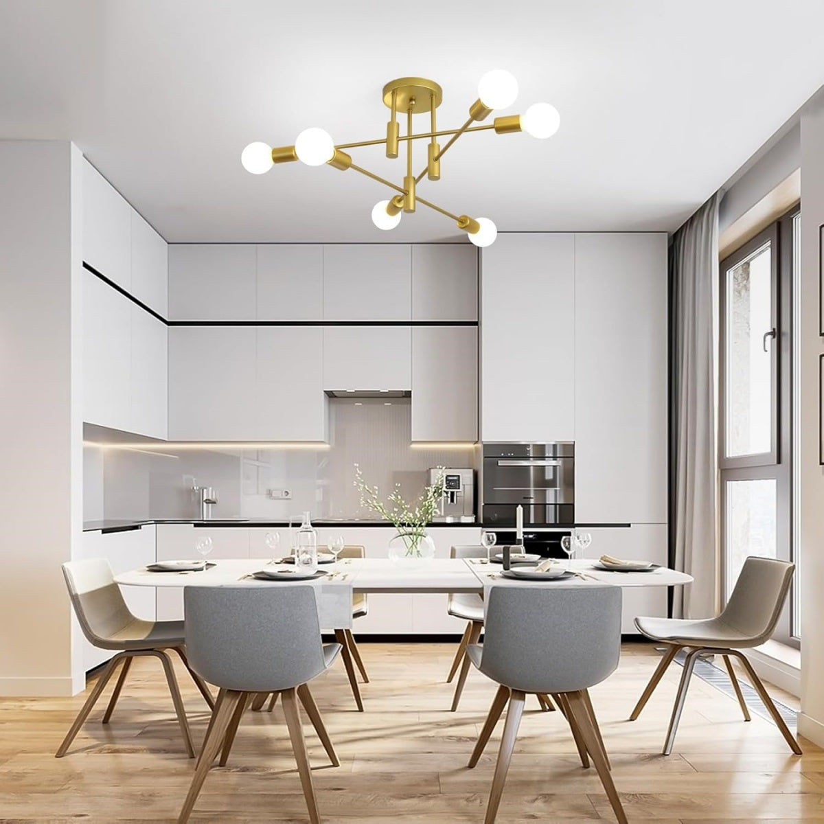 AuroraNord: Scandinavian Ceiling Light LED Black – Elegant & Bright for Dining Rooms & Living Rooms