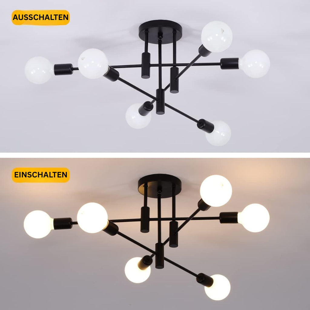 AuroraNord: Scandinavian Ceiling Light LED Black – Elegant & Bright for Dining Rooms & Living Rooms