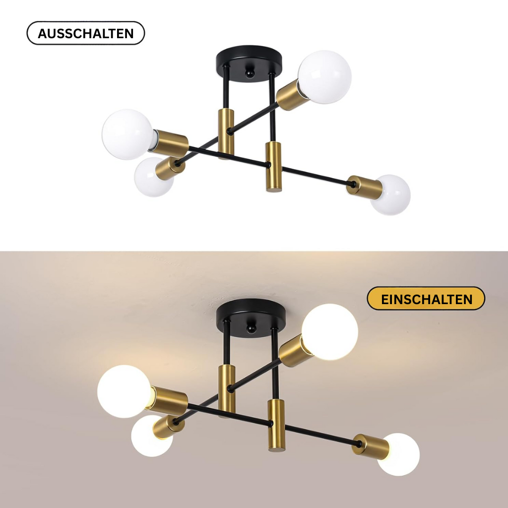 AuroraNord: Scandinavian Ceiling Light LED Black – Elegant & Bright for Dining Rooms & Living Rooms