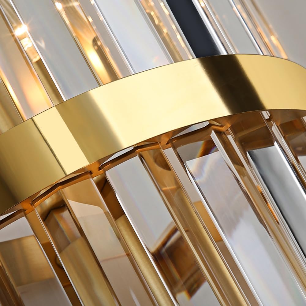 AuroraSteel: Crystal Wall Light Stainless Steel Modern – Elegant & Bright for Living Room & Hallway