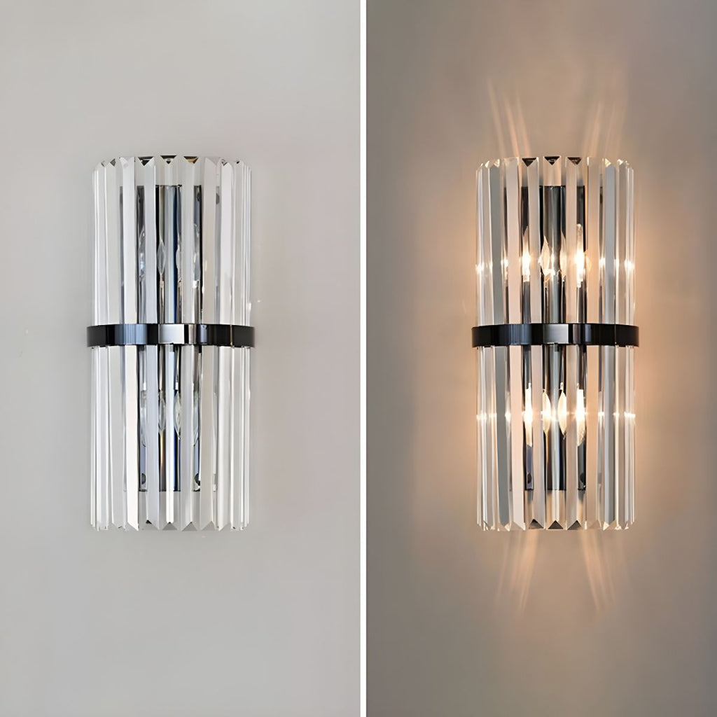 AuroraSteel: Crystal Wall Light Stainless Steel Modern – Elegant & Bright for Living Room & Hallway