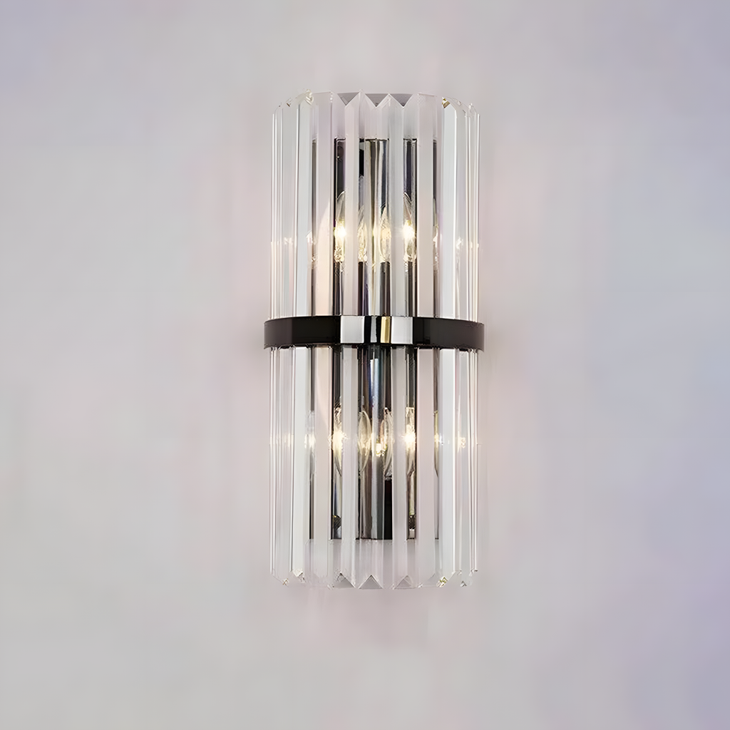 AuroraSteel: Crystal Wall Light Stainless Steel Modern – Elegant & Bright for Living Room & Hallway