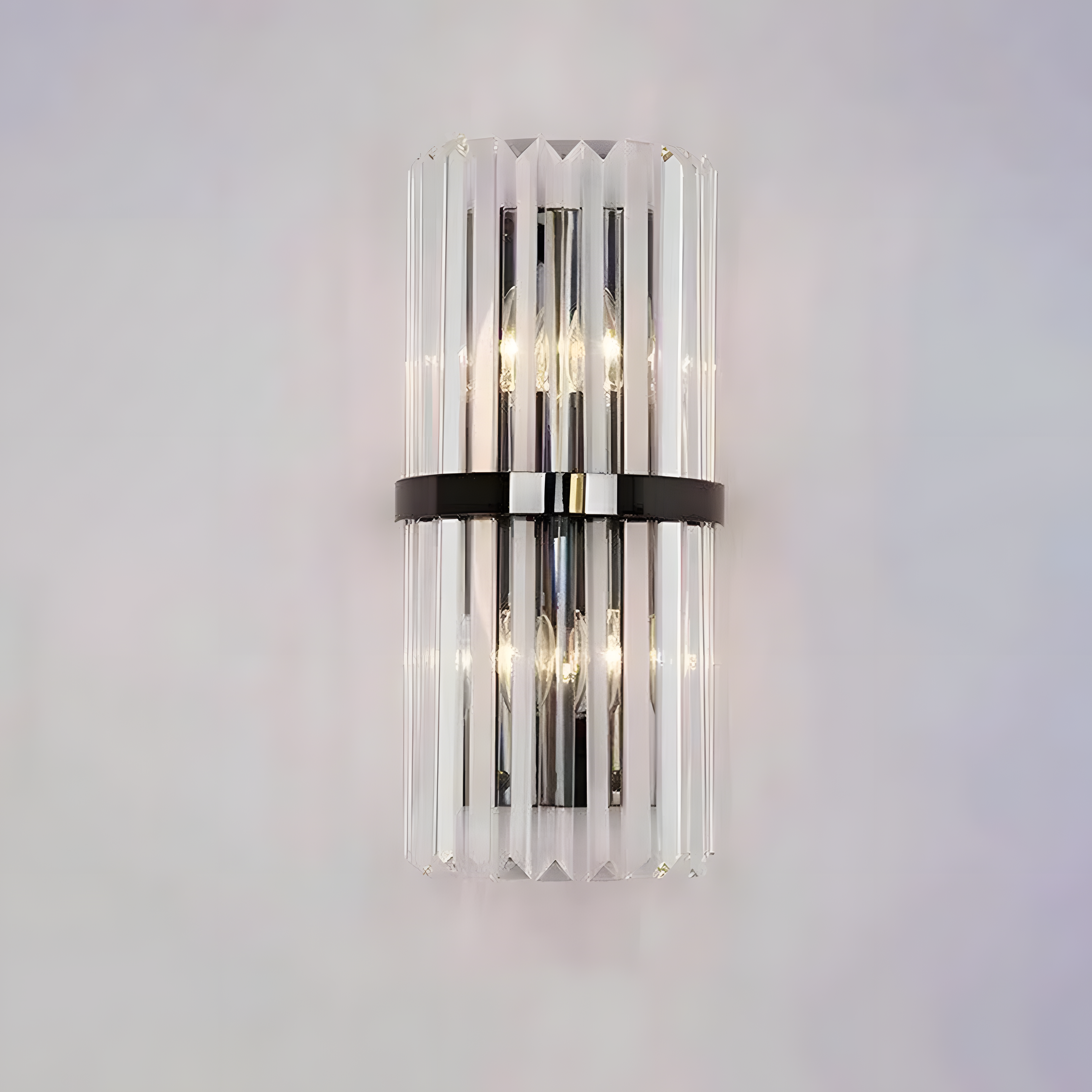 AuroraSteel: Crystal Wall Light Stainless Steel Modern – Elegant & Bright for Living Room & Hallway