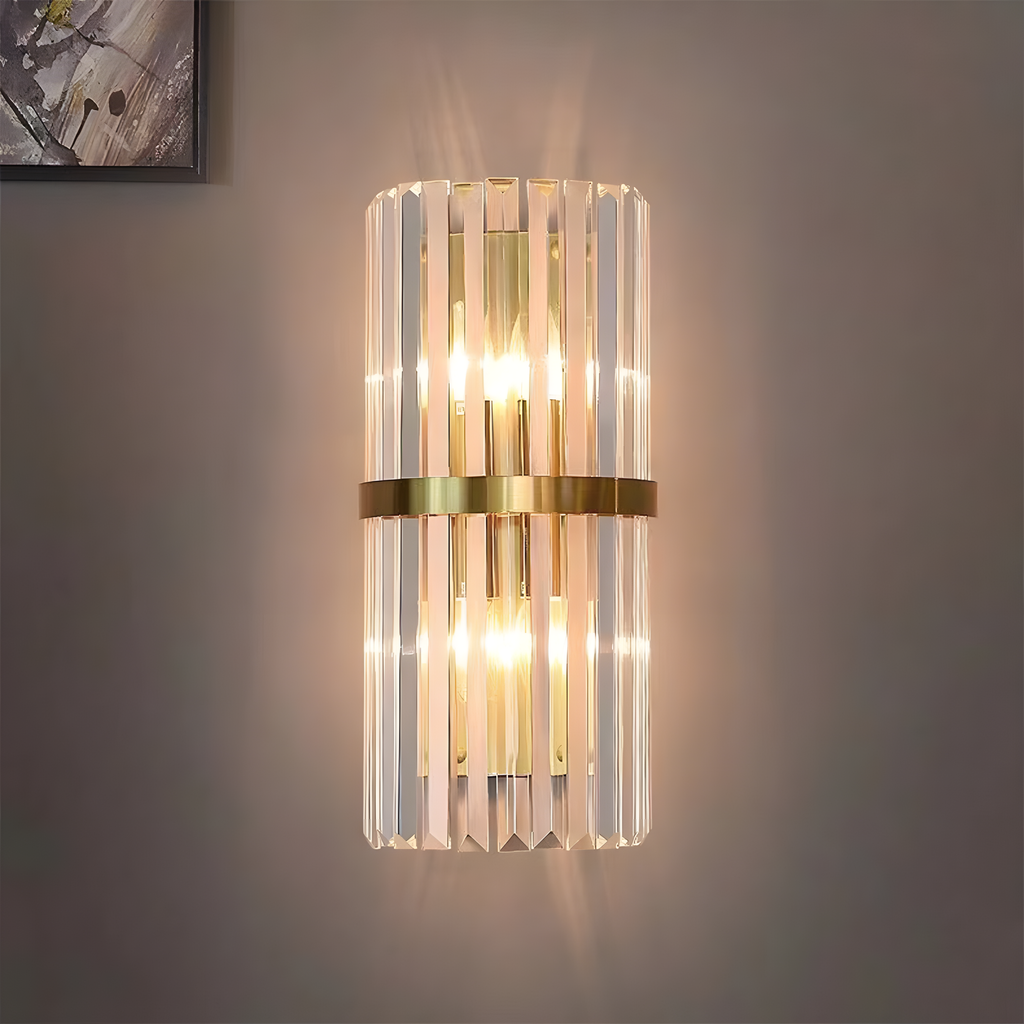 AuroraSteel: Crystal Wall Light Stainless Steel Modern – Elegant & Bright for Living Room & Hallway