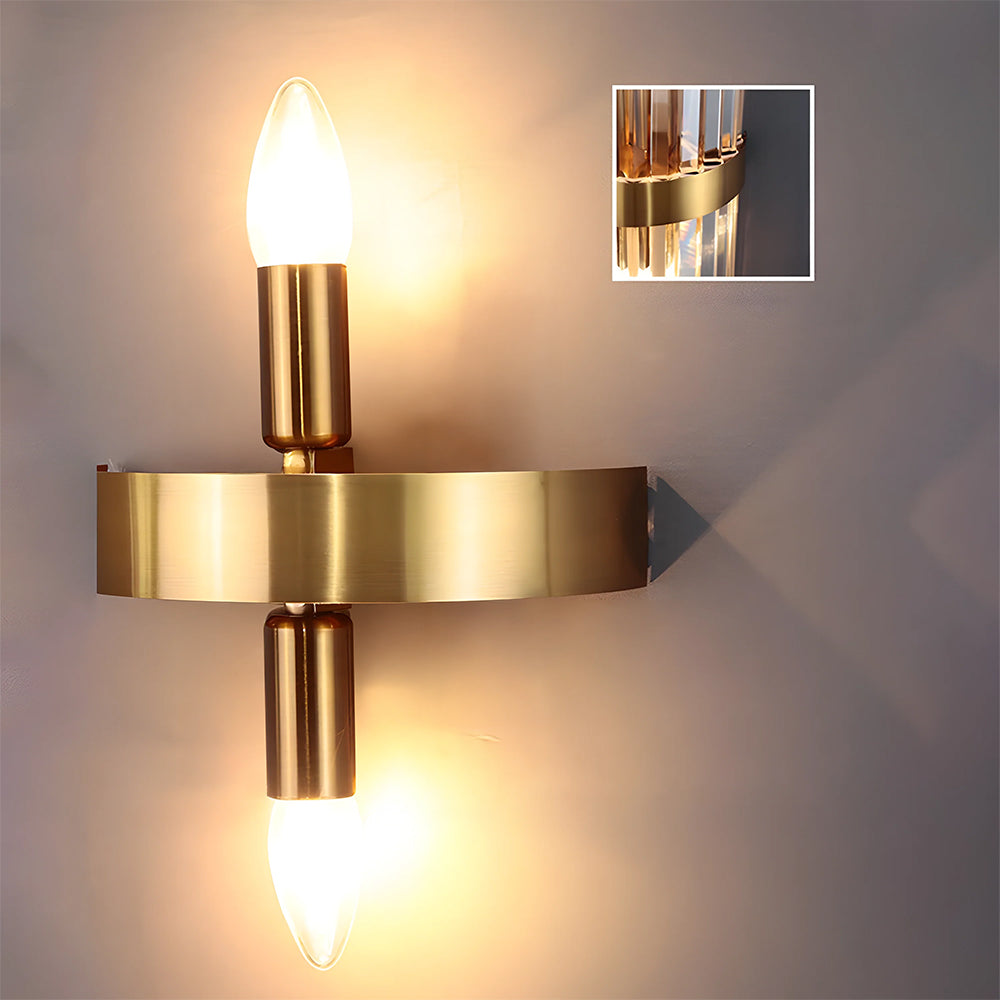 AuroraSteel: Crystal Wall Light Stainless Steel Modern – Elegant & Bright for Living Room & Hallway
