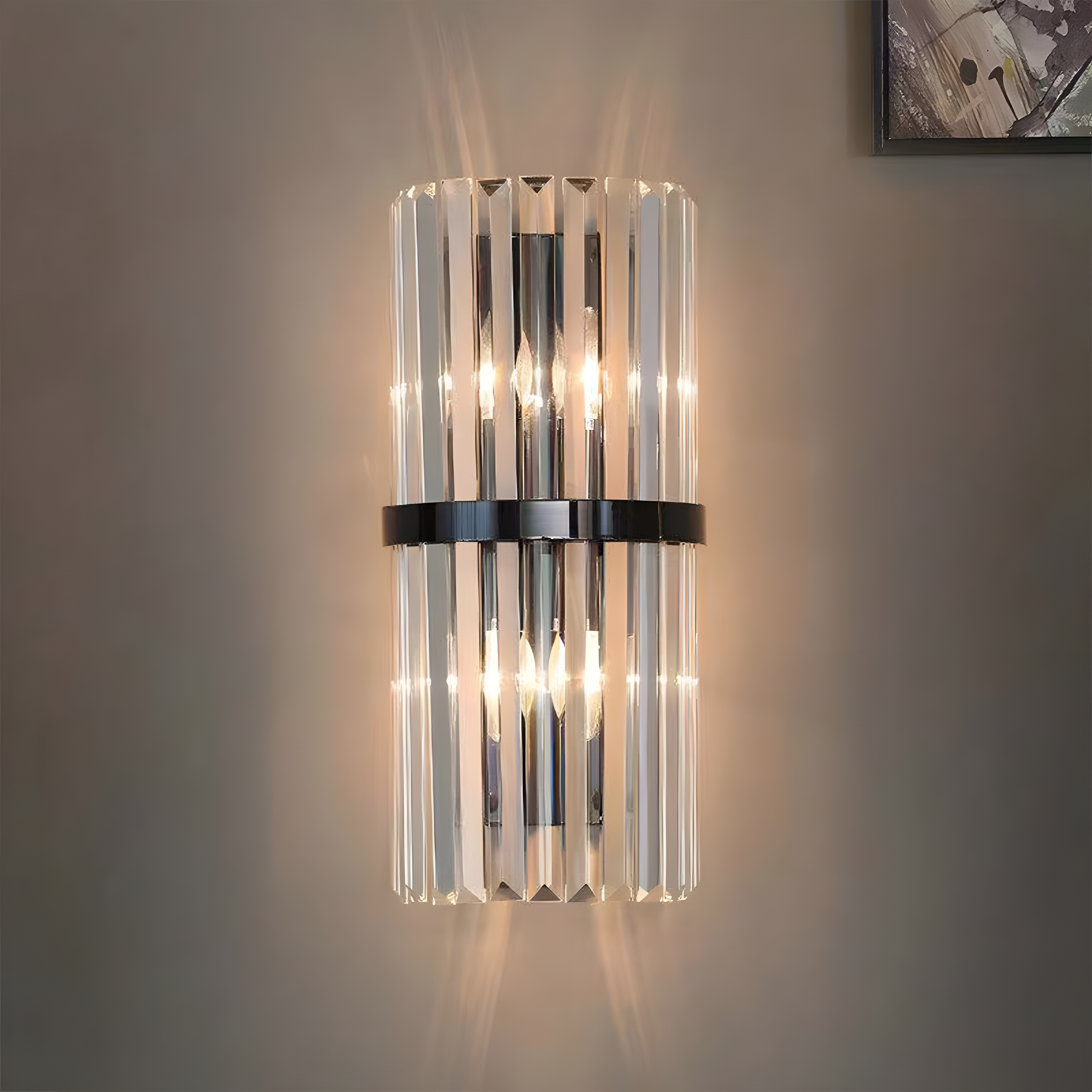 AuroraSteel: Crystal Wall Light Stainless Steel Modern – Elegant & Bright for Living Room & Hallway