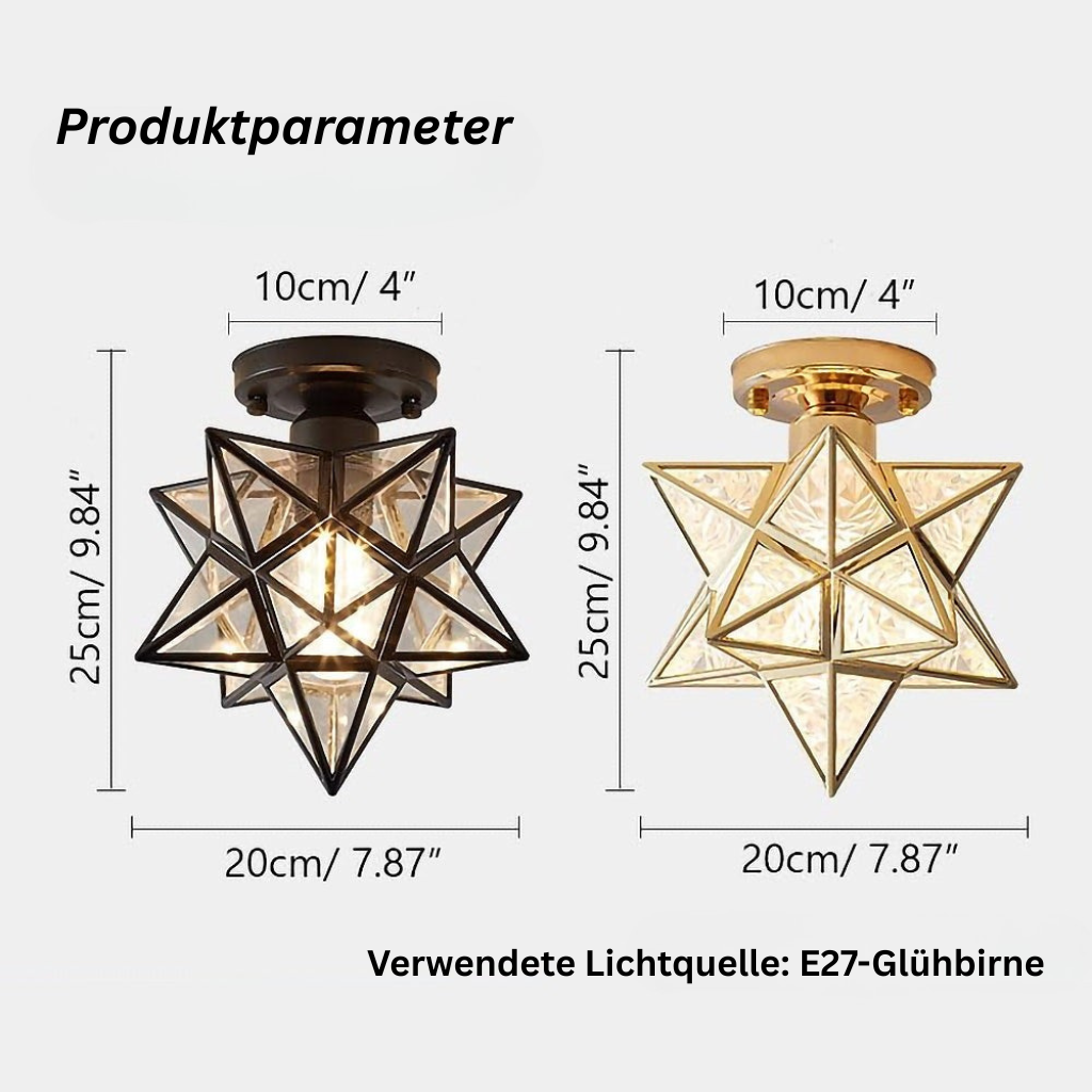 AuroraStar: Star-shaped LED Ceiling Light Semi-Flush – Decorative & Cozy for Living Room & Bedroom