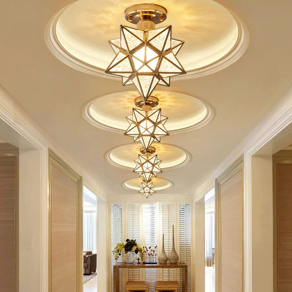 AuroraStar: Star-shaped LED Ceiling Light Semi-Flush – Decorative & Cozy for Living Room & Bedroom