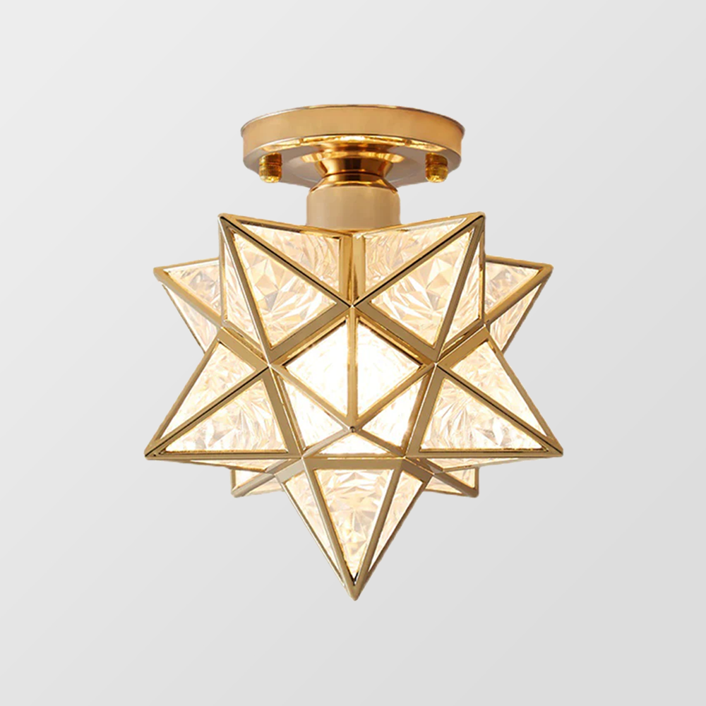 AuroraStar: Star-shaped LED Ceiling Light Semi-Flush – Decorative & Cozy for Living Room & Bedroom