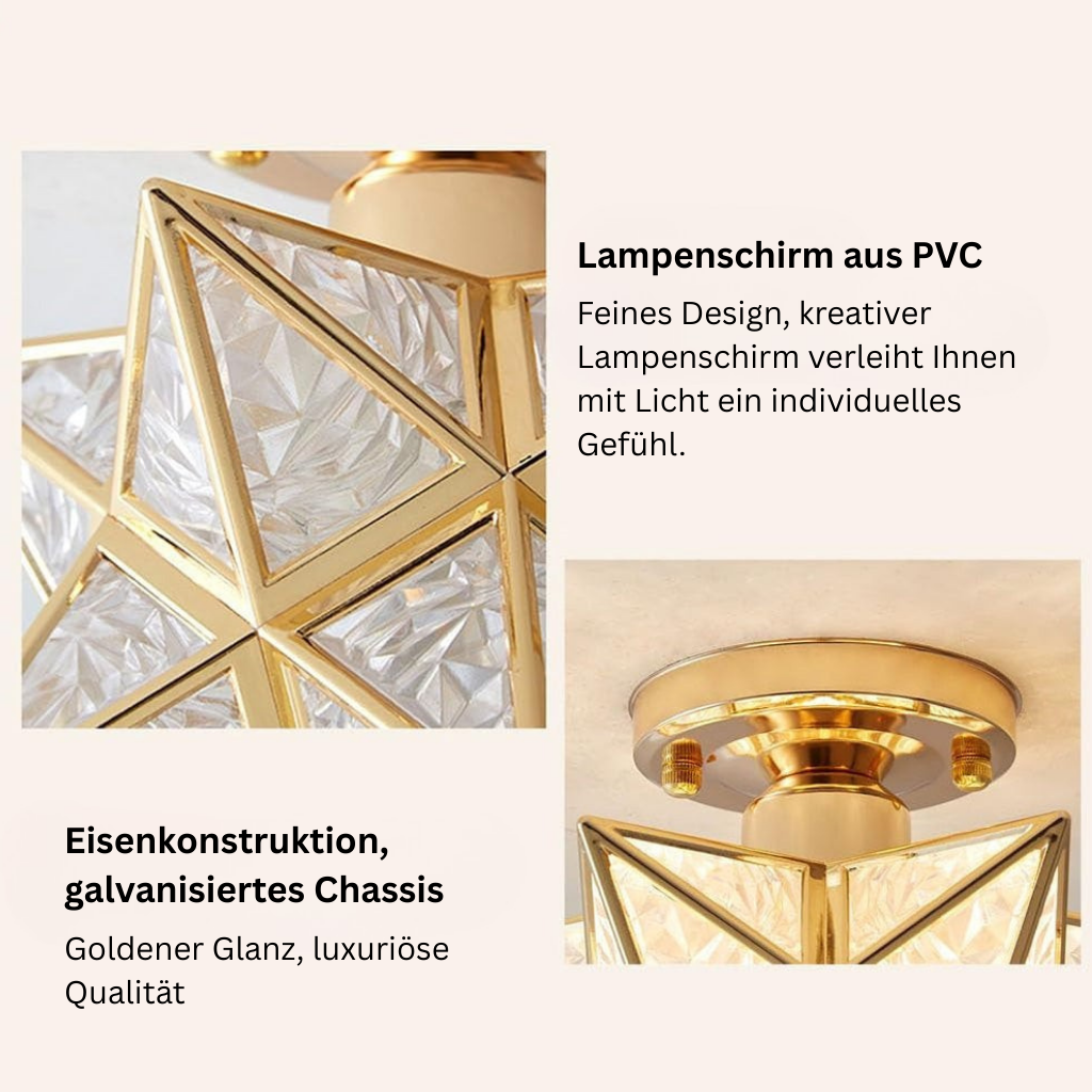 AuroraStar: Star-shaped LED Ceiling Light Semi-Flush – Decorative & Cozy for Living Room & Bedroom