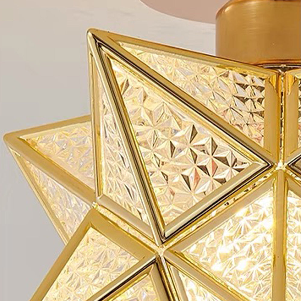 AuroraStar: Star-shaped LED Ceiling Light Semi-Flush – Decorative & Cozy for Living Room & Bedroom