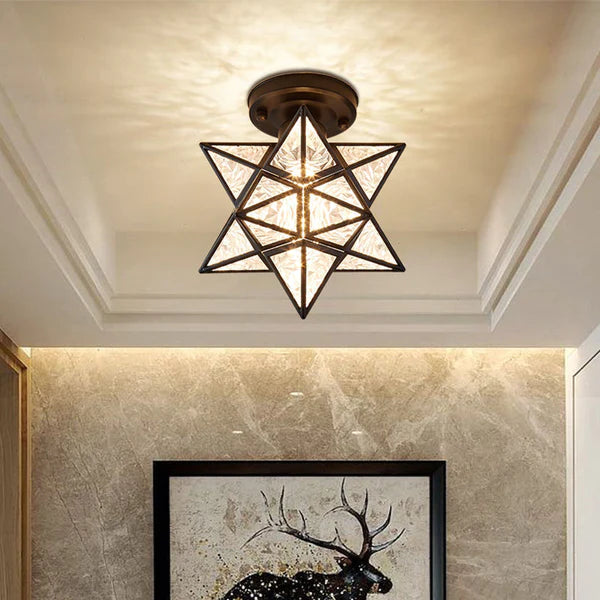 AuroraStar: Star-shaped LED Ceiling Light Semi-Flush – Decorative & Cozy for Living Room & Bedroom