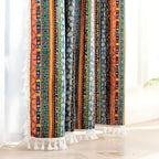 AuroraStripes: Boho-Style Curtains with Stripes & Tassels – Stylish & Light Filtering for Bedrooms
