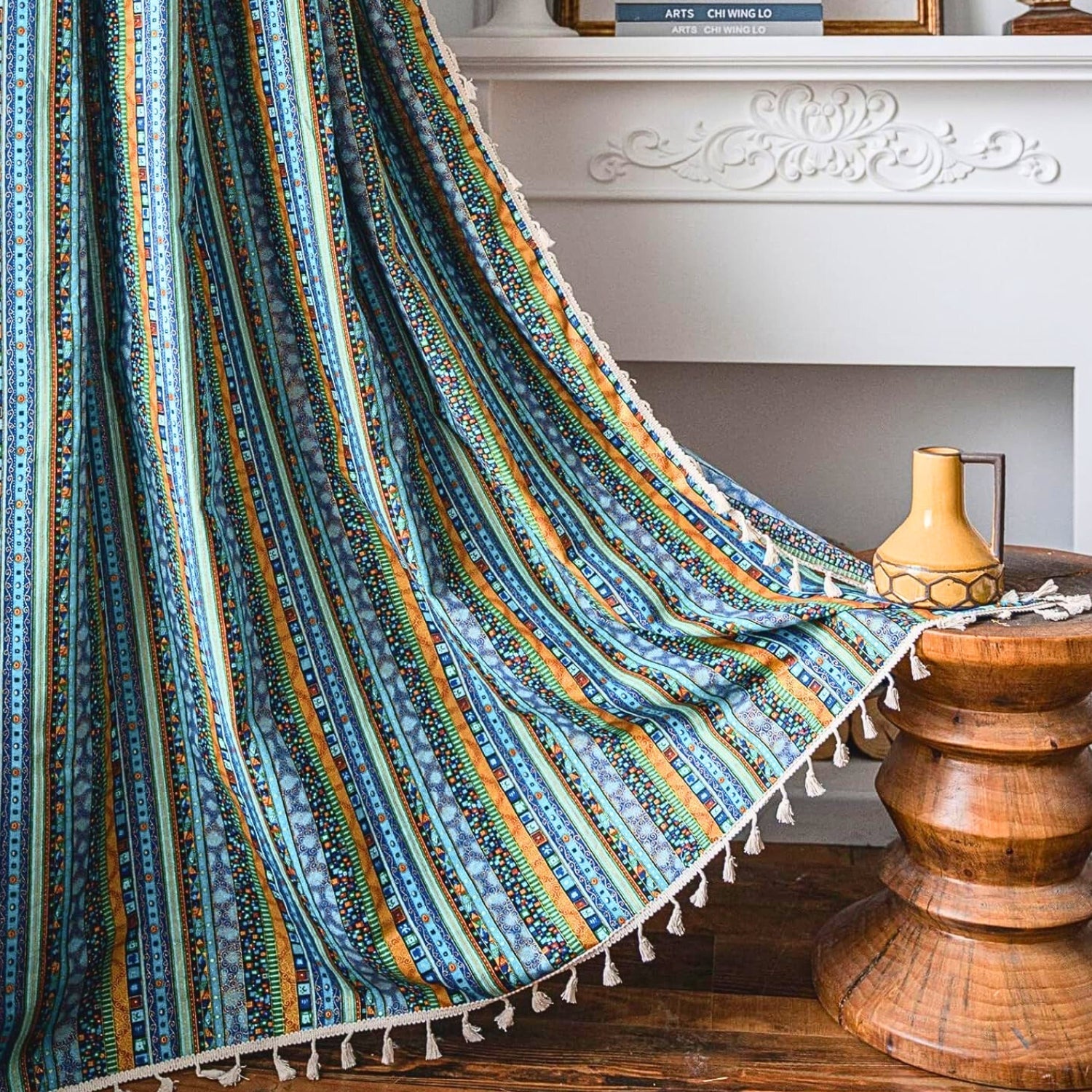 AuroraStripes: Boho-Style Curtains with Stripes & Tassels – Stylish & Light Filtering for Bedrooms