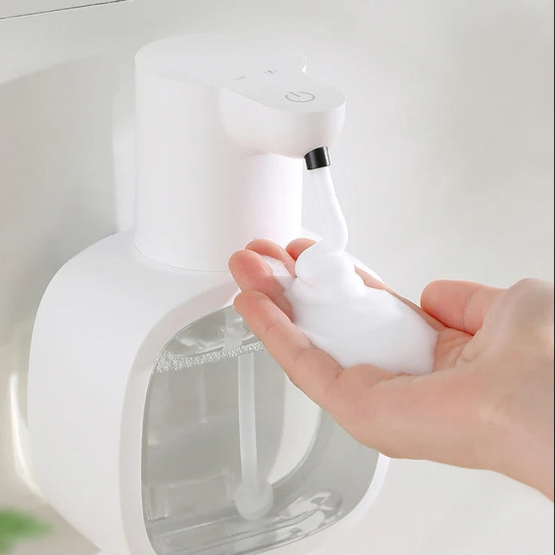 Automatic Foam Soap Dispenser, Wall Mounted, Touchless Infrared Sensor, 500ml Capacity, Rechargeable - Hygienic Hand Soap Dispenser