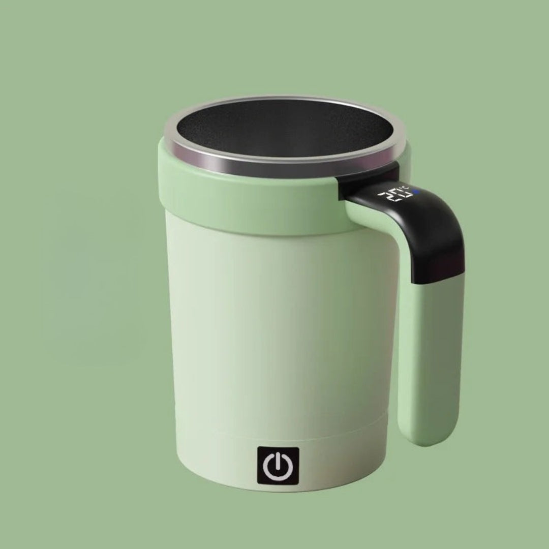 Automatic Mixing Mug with Temperature Control – Insulated Self-Stirring Cup, USB Rechargeable, BPA-Free, Leak-Proof Design