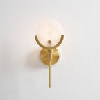 Sable Wandlamp | Messing met Natuurlijk Albast, Sculpturaal Ontwerp