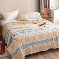 AztecaLuft: Cotton blankets in geometric Aztec pattern with multi-layered structure & breathable quality – for sofa & bedroom