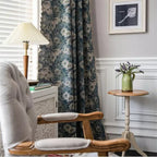 AzurFlora: Curtain Blue with Floral Design & Tassels – Decorative & Easy-Care for Bedrooms