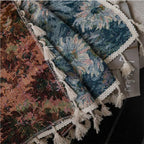 AzurFlora: Curtain Blue with Floral Design & Tassels – Decorative & Easy-Care for Bedrooms