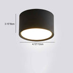 Contemporary Minimalist Cylinder LED Flush Mount Ceiling Light in Aluminum and Acrylic for Hallways