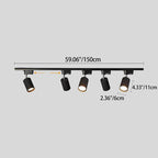 Contemporary LED Flush Mount Tubular Track Lighting - Available in 3, 4, or 5 Lights