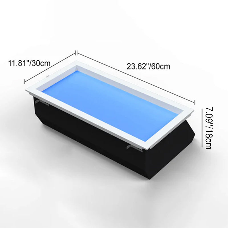 Contemporary Minimalist Blue Sky Metal LED Flush Mount Ceiling Light for Living Room