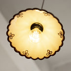 Classic French Ceramic and Iron Cone Pendant Light - 1-Light Fixture for Bedroom and Living Room