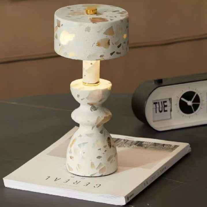 Contemporary Minimalist Aluminum and Marble USB LED Desk Lamp