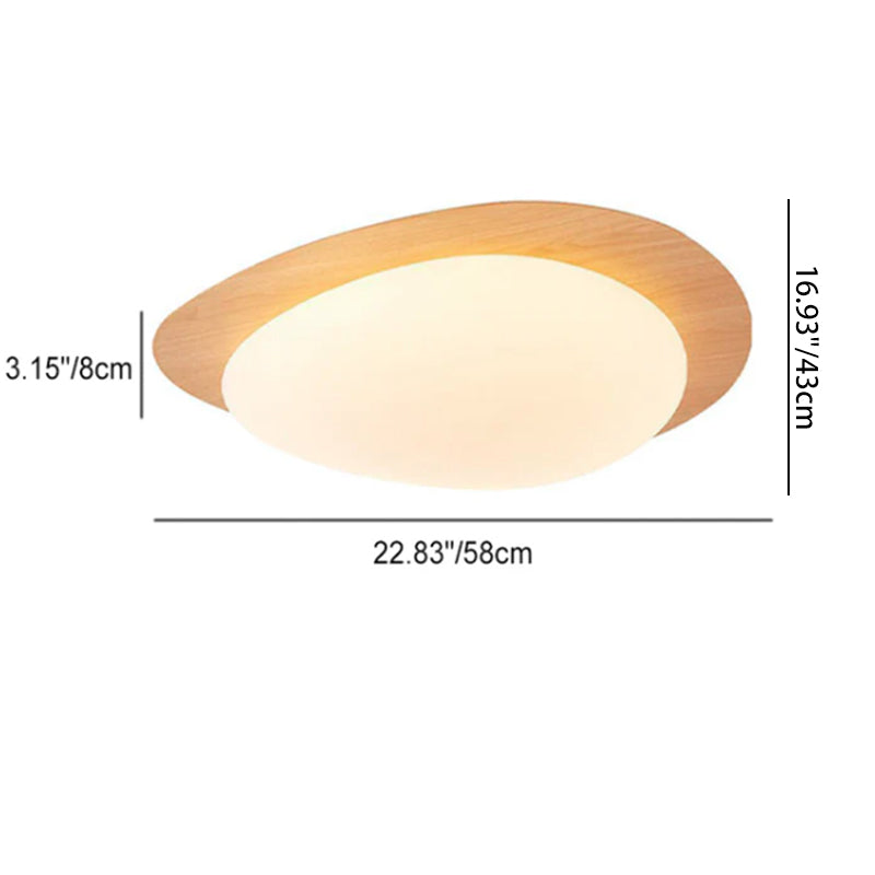Modern Scandinavian Pebble-Shaped Iron and Acrylic LED Flush Mount Ceiling Light for Bedrooms