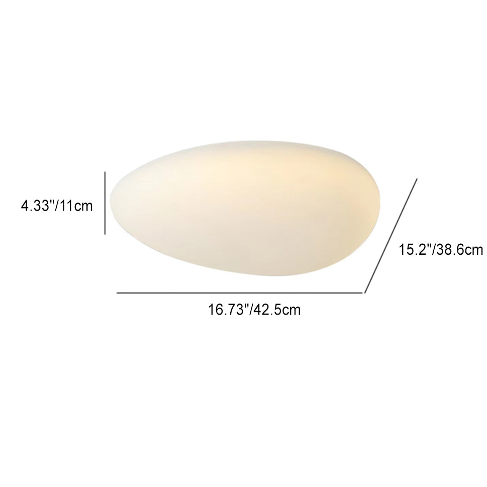 Nordic Minimalist Cobblestone LED Flush Mount Ceiling Light with Lampshade