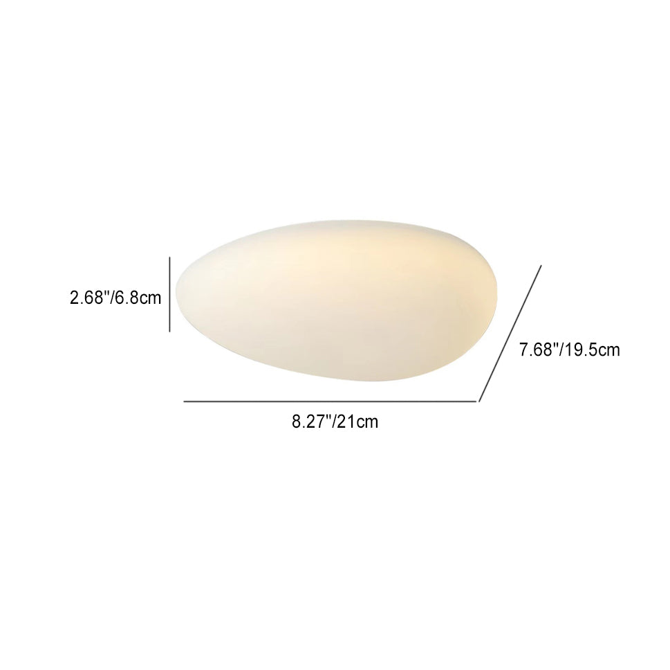 Nordic Minimalist Cobblestone LED Flush Mount Ceiling Light with Lampshade